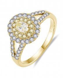 MULTI TONE OVAL DIAMOND ENGAGEMENT RING (TR6252)
